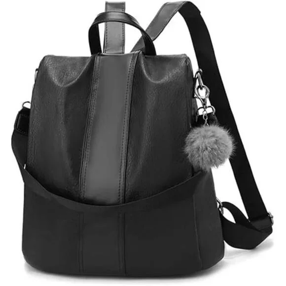 4098 Backpack Purses PU Leather Anti-theft Rucksack Waterproof Daypack Backpack Purse for Women, PU Leather Anti-theft Shoulder Bag  main image 4